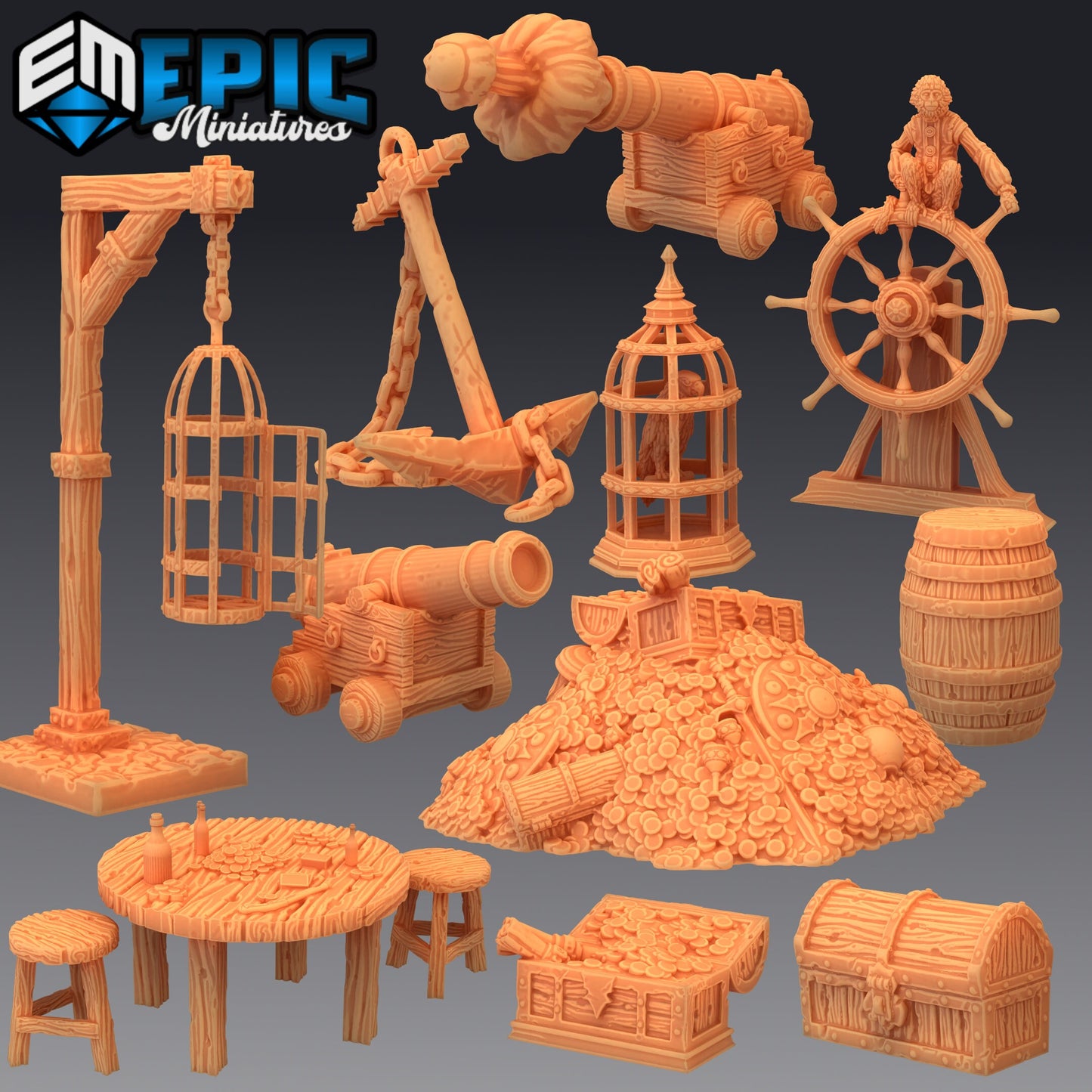 Props and Bits for Pirate Ship or Island - Epic Miniatures
