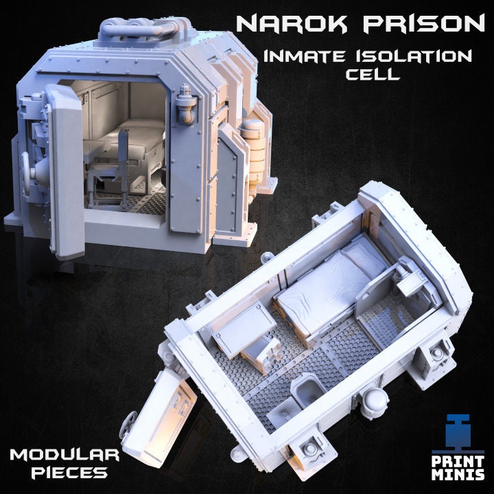 Narok Prison Isolation Cell - Modular Scenery Kit - Print Minis