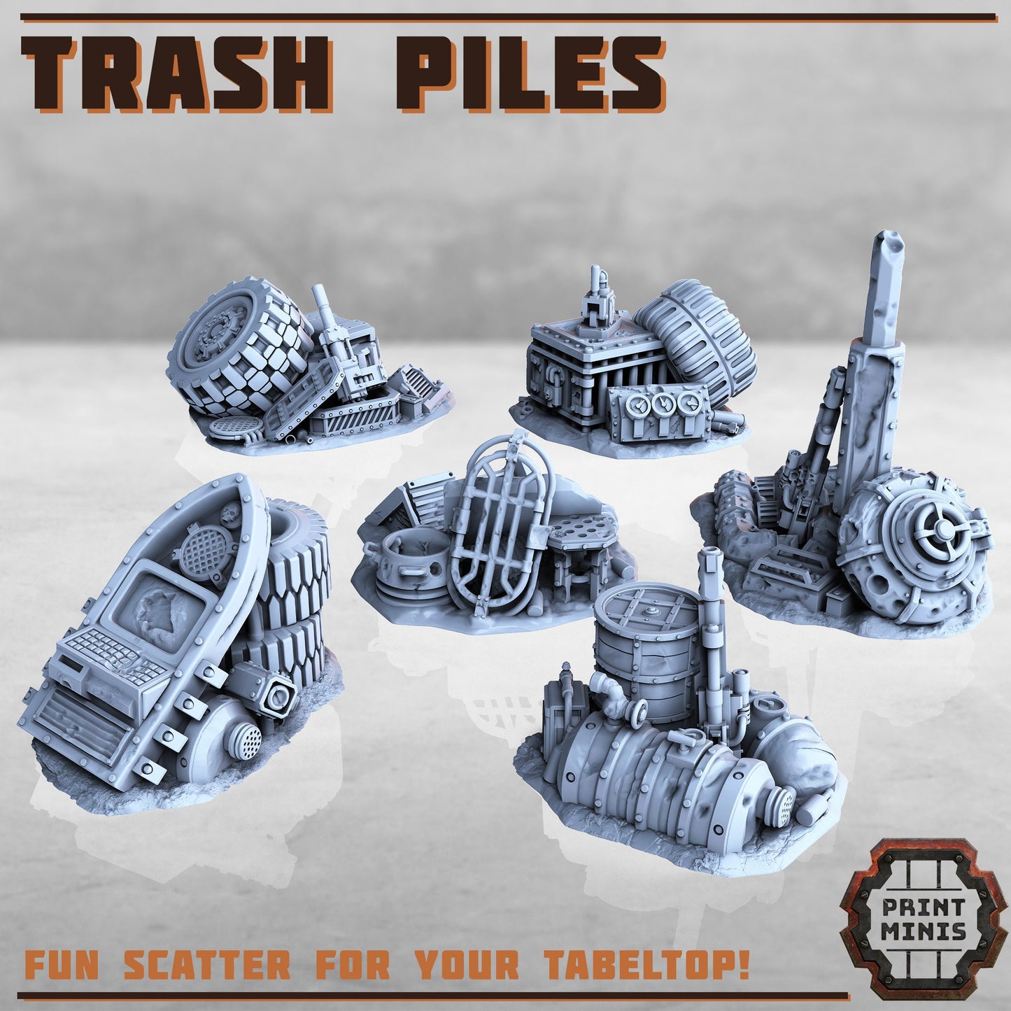 Trash Piles - Scenery Kit - Print Minis