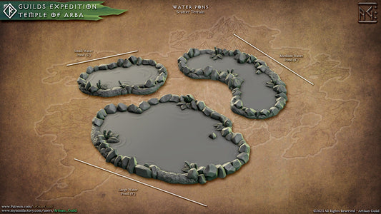 Forest Water Ponds, Terrain Piece (3 Variants Available) - Artisan Guild