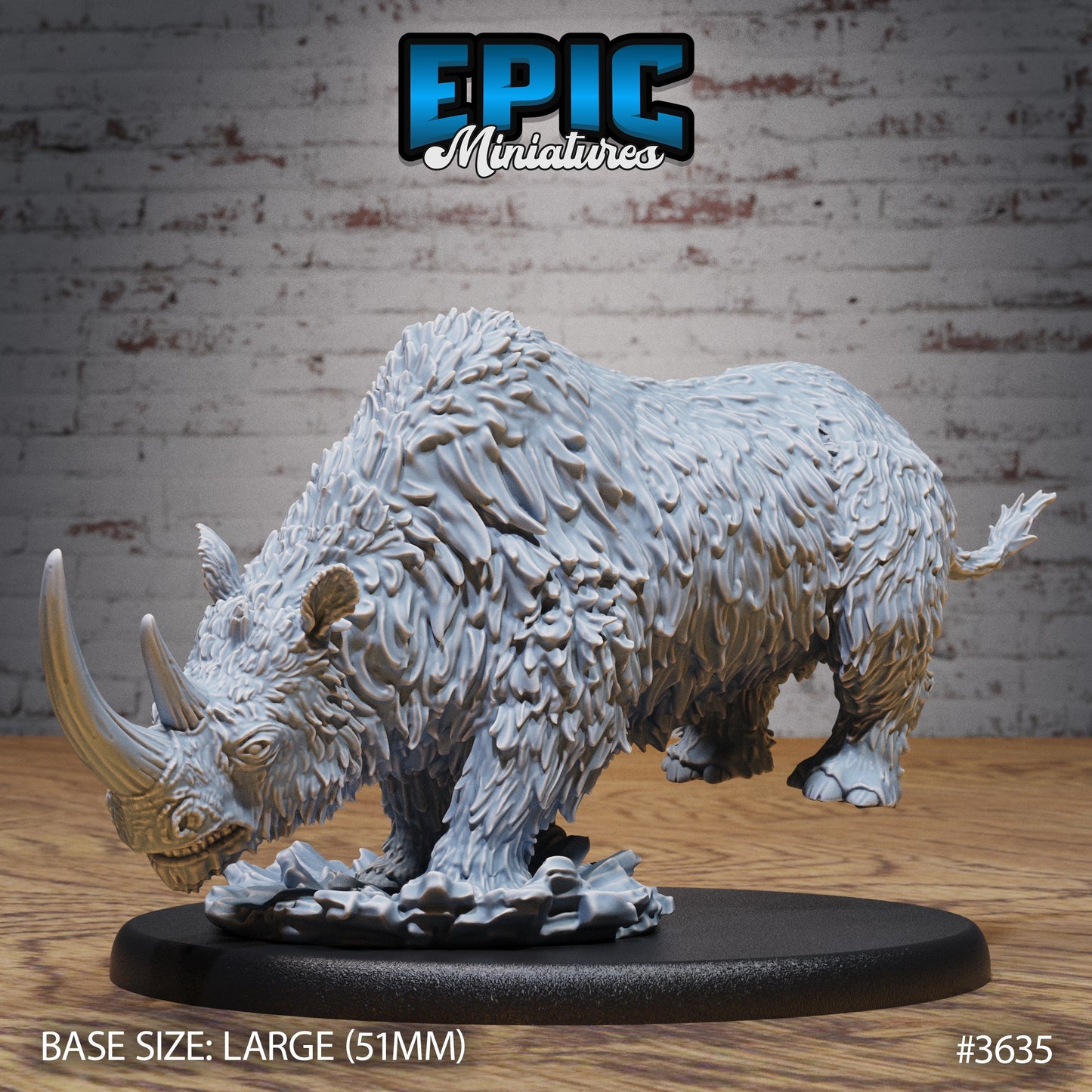 Woolly Rhino (3 Variants Available) - Epic Miniatures