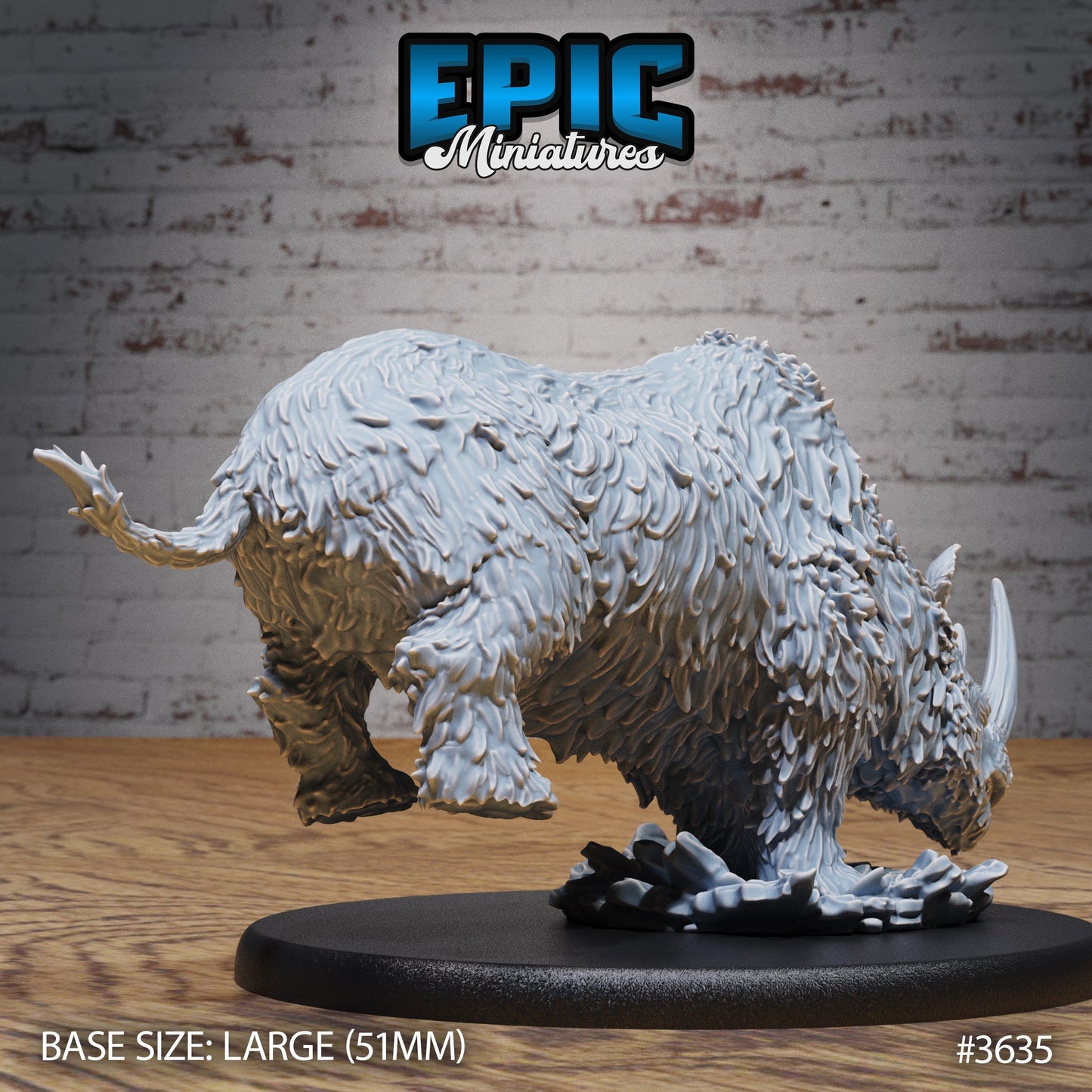 Woolly Rhino (3 Variants Available) - Epic Miniatures