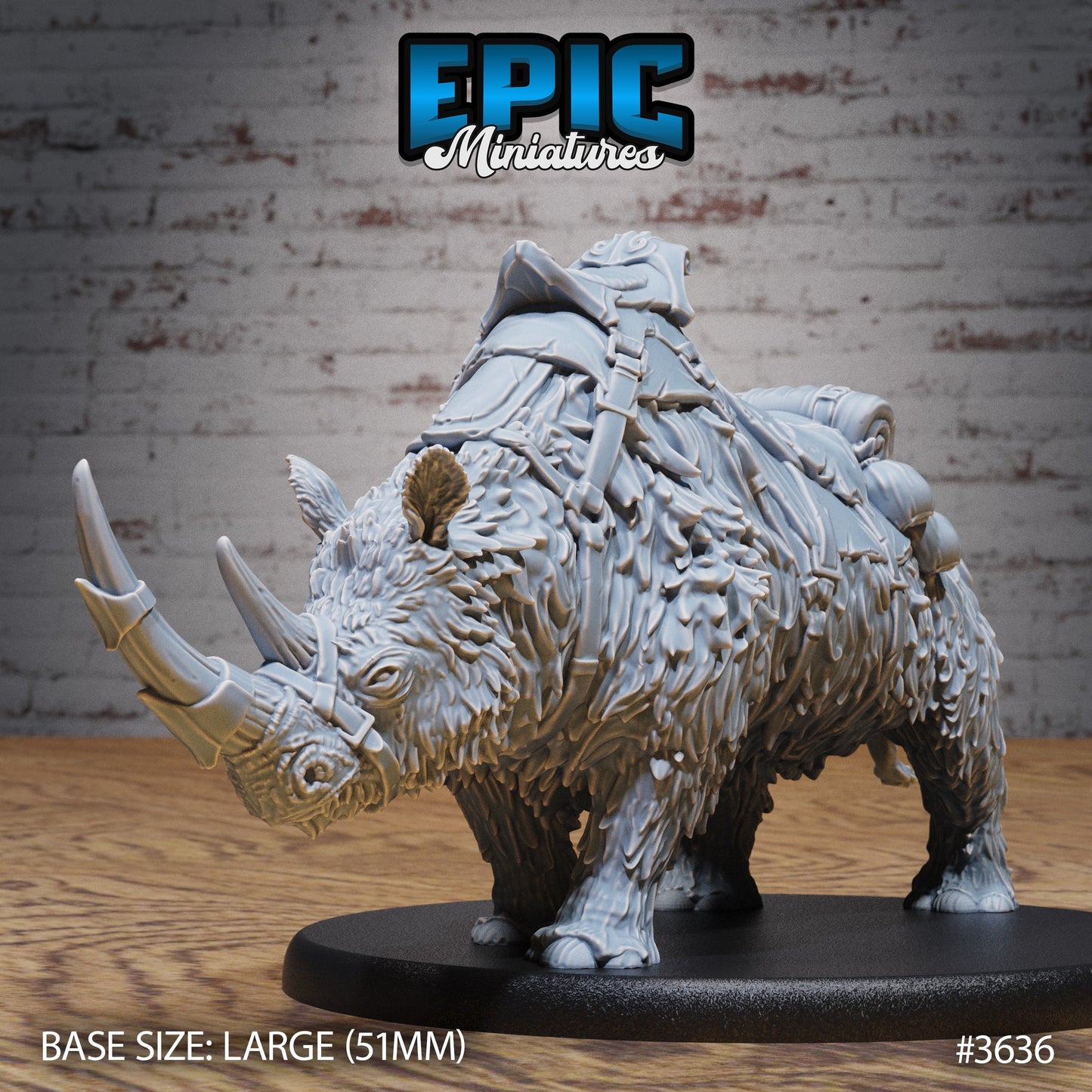 Woolly Rhino (3 Variants Available) - Epic Miniatures