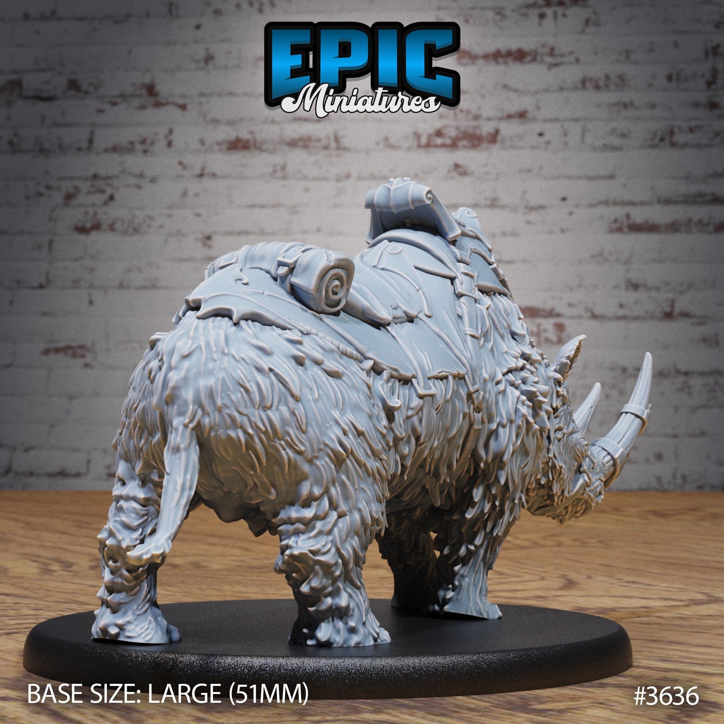 Woolly Rhino (3 Variants Available) - Epic Miniatures
