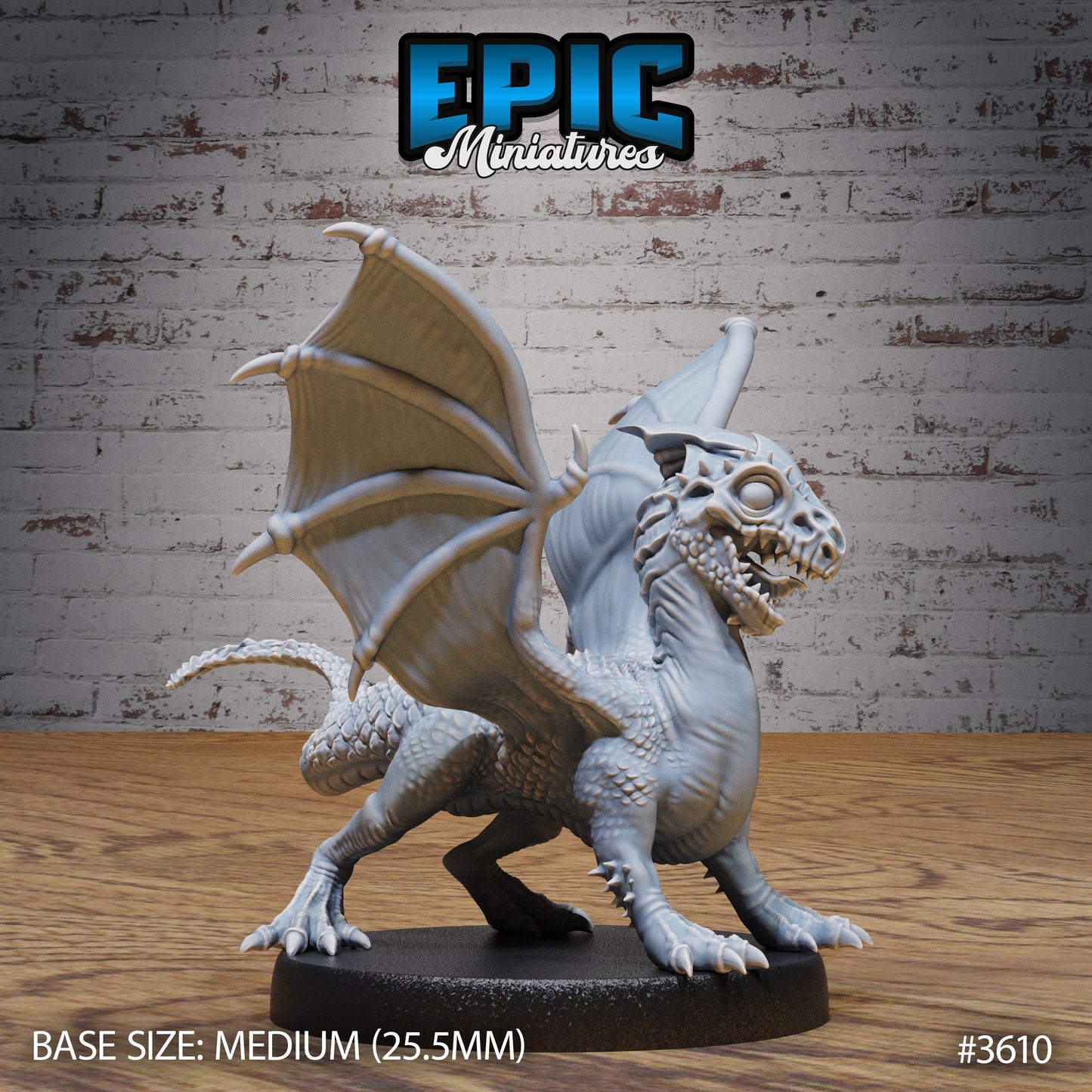 White Dragon Wyrmling - Crested (4 Variants Available) - Epic Miniatures