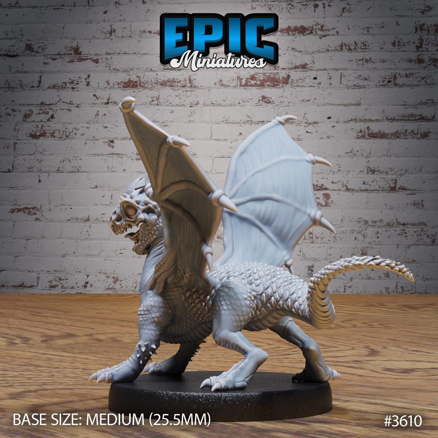 White Dragon Wyrmling - Crested (4 Variants Available) - Epic Miniatures