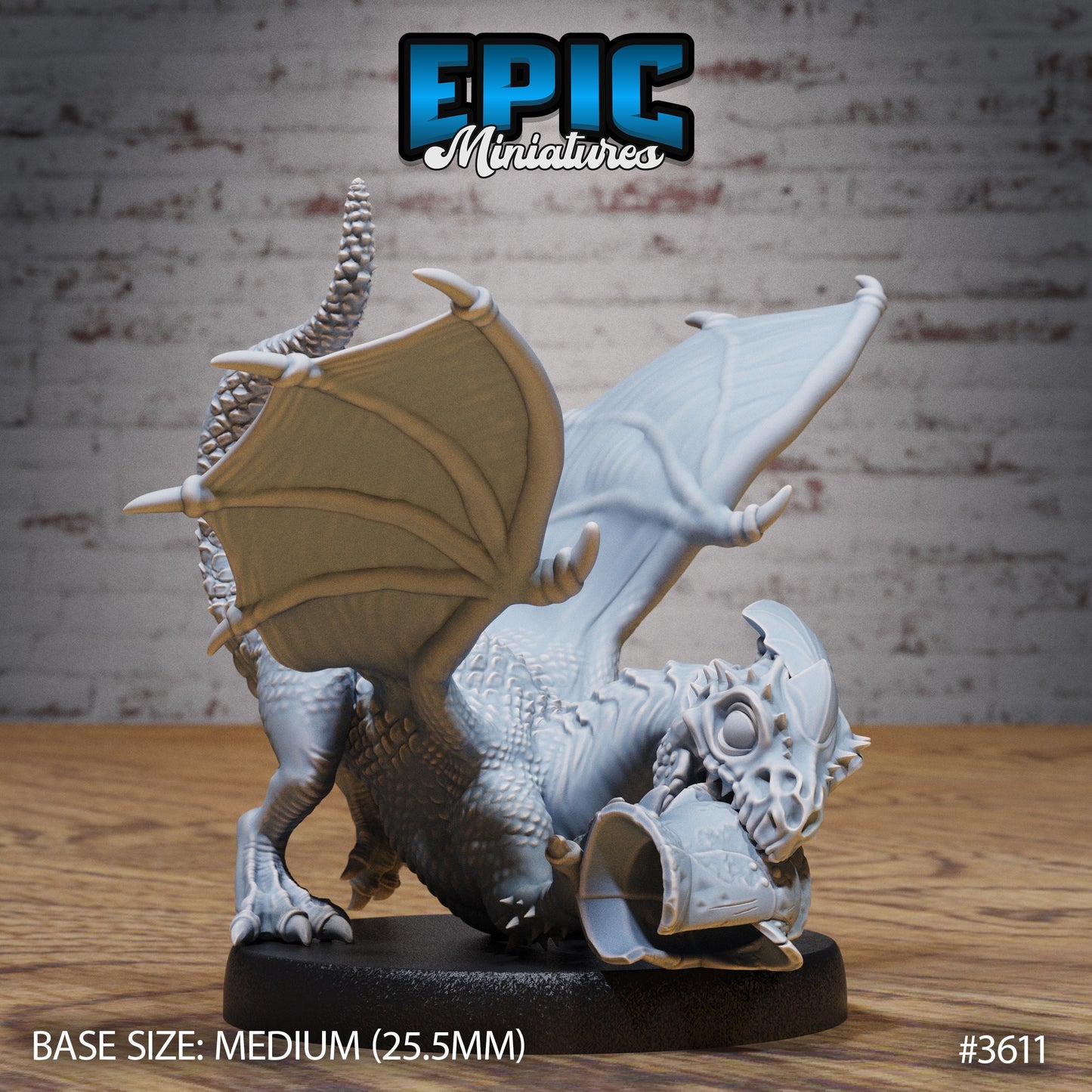 White Dragon Wyrmling - Crested (4 Variants Available) - Epic Miniatures