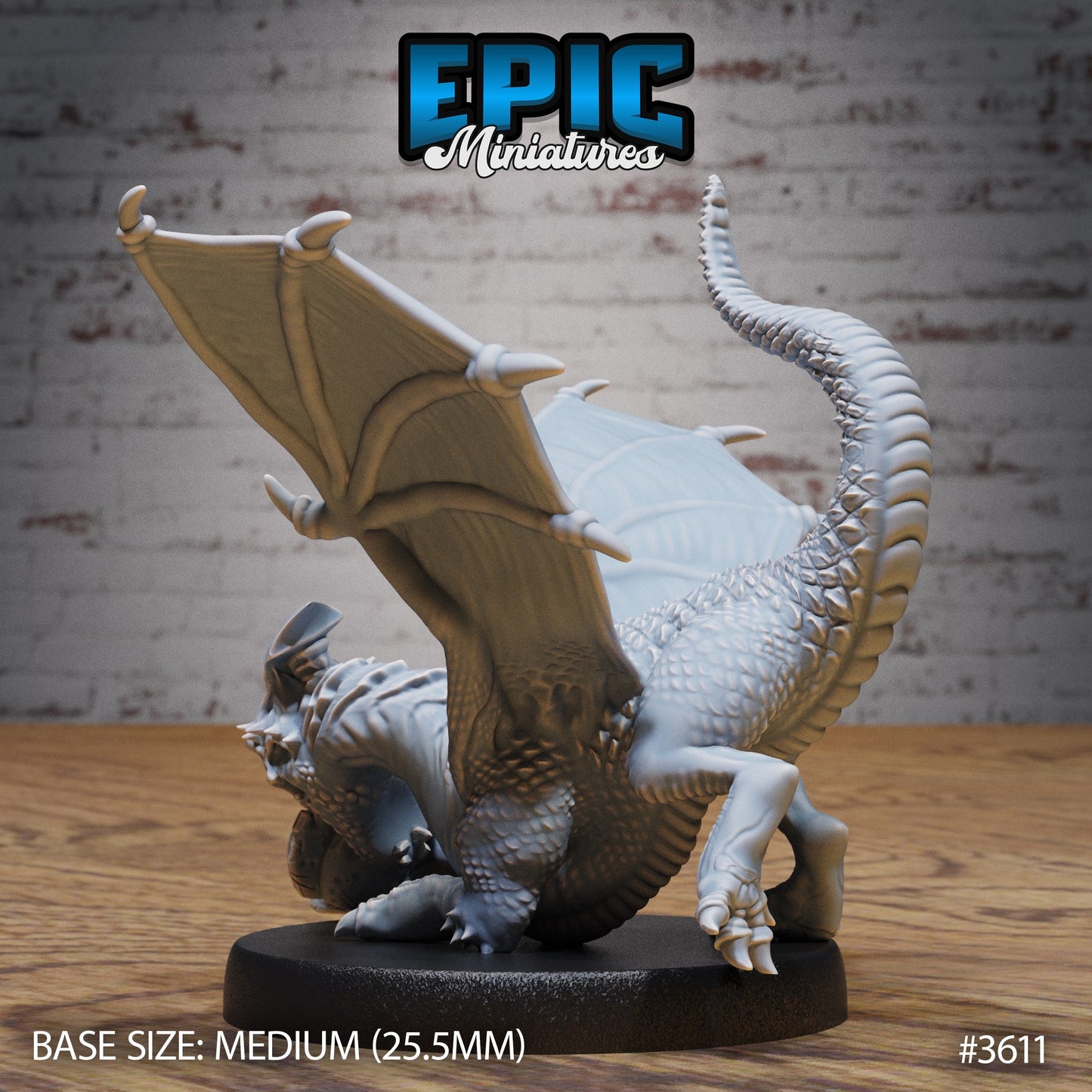 White Dragon Wyrmling - Crested (4 Variants Available) - Epic Miniatures