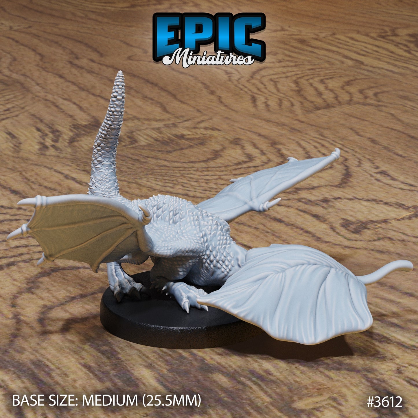 White Dragon Wyrmling - Crested (4 Variants Available) - Epic Miniatures