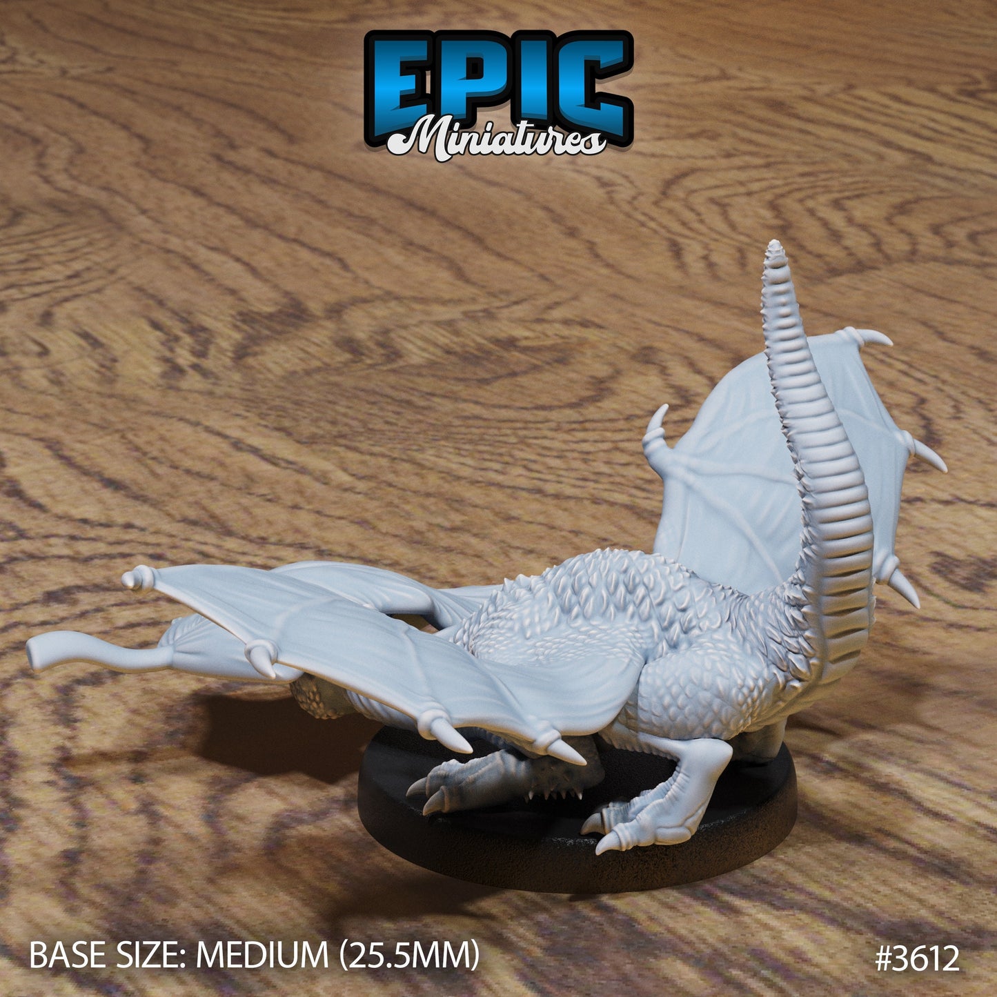 White Dragon Wyrmling - Crested (4 Variants Available) - Epic Miniatures