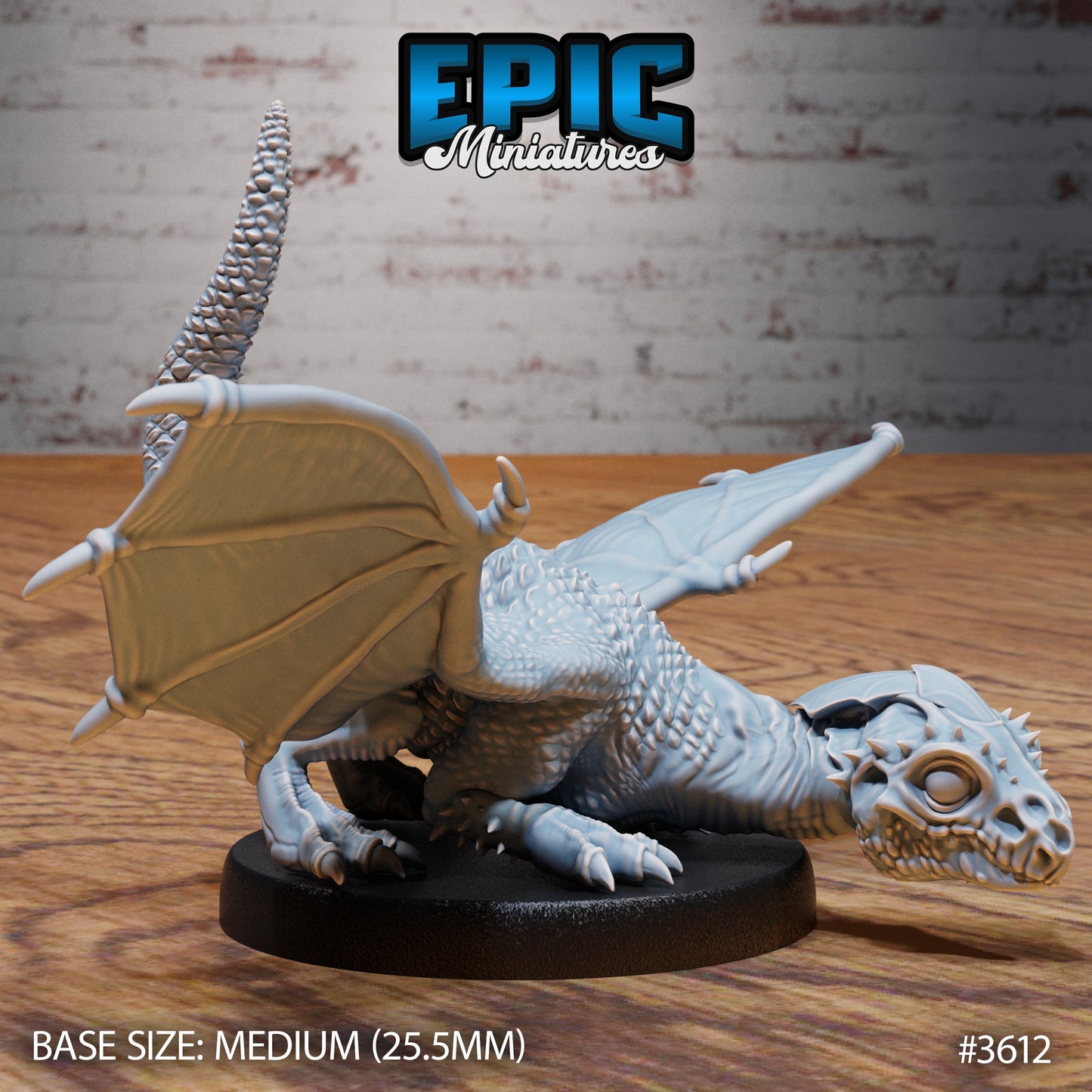 White Dragon Wyrmling - Crested (4 Variants Available) - Epic Miniatures