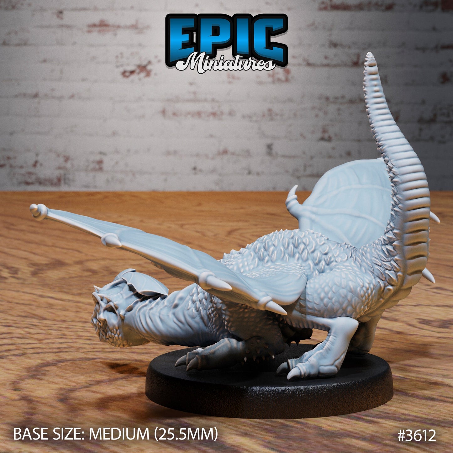 White Dragon Wyrmling - Crested (4 Variants Available) - Epic Miniatures