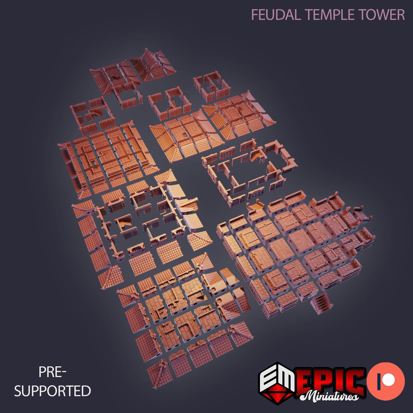 Feudal Temple Tower, Playable Terrain Piece - Epic Miniatures