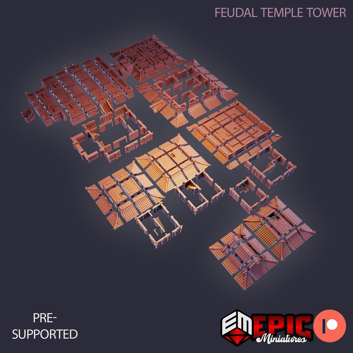 Feudal Temple Tower, Playable Terrain Piece - Epic Miniatures