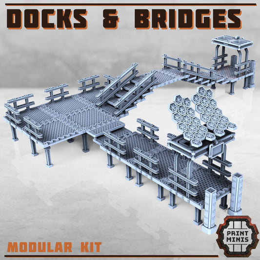 Docks & Bridges, Terrain Kit - Print Minis