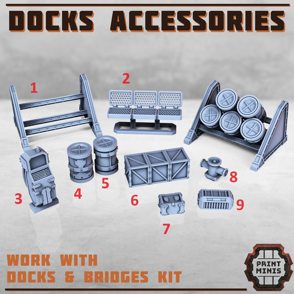 Docks Accessories, Scenery Kit - Print Minis