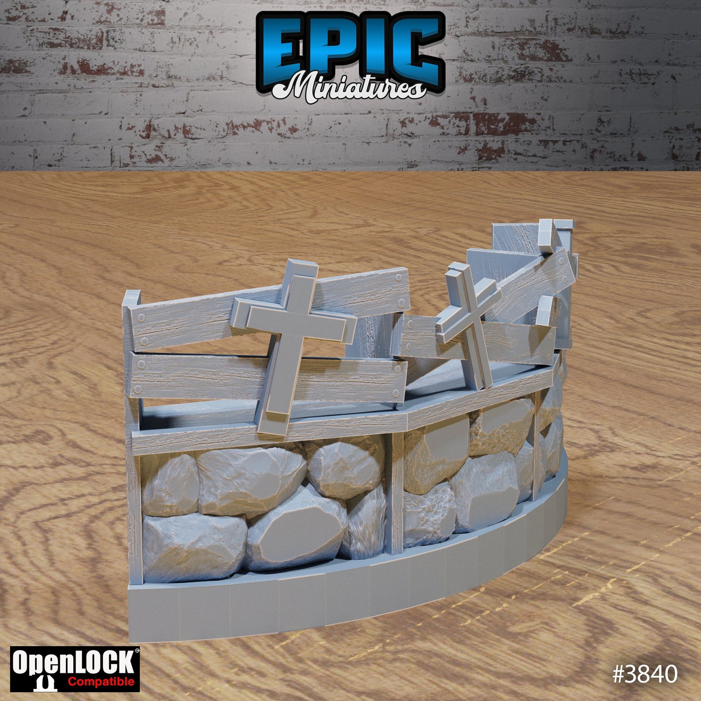 Modular Graveyard Tiles, Fences & Gates Set (OpenLock) - Epic Miniatures