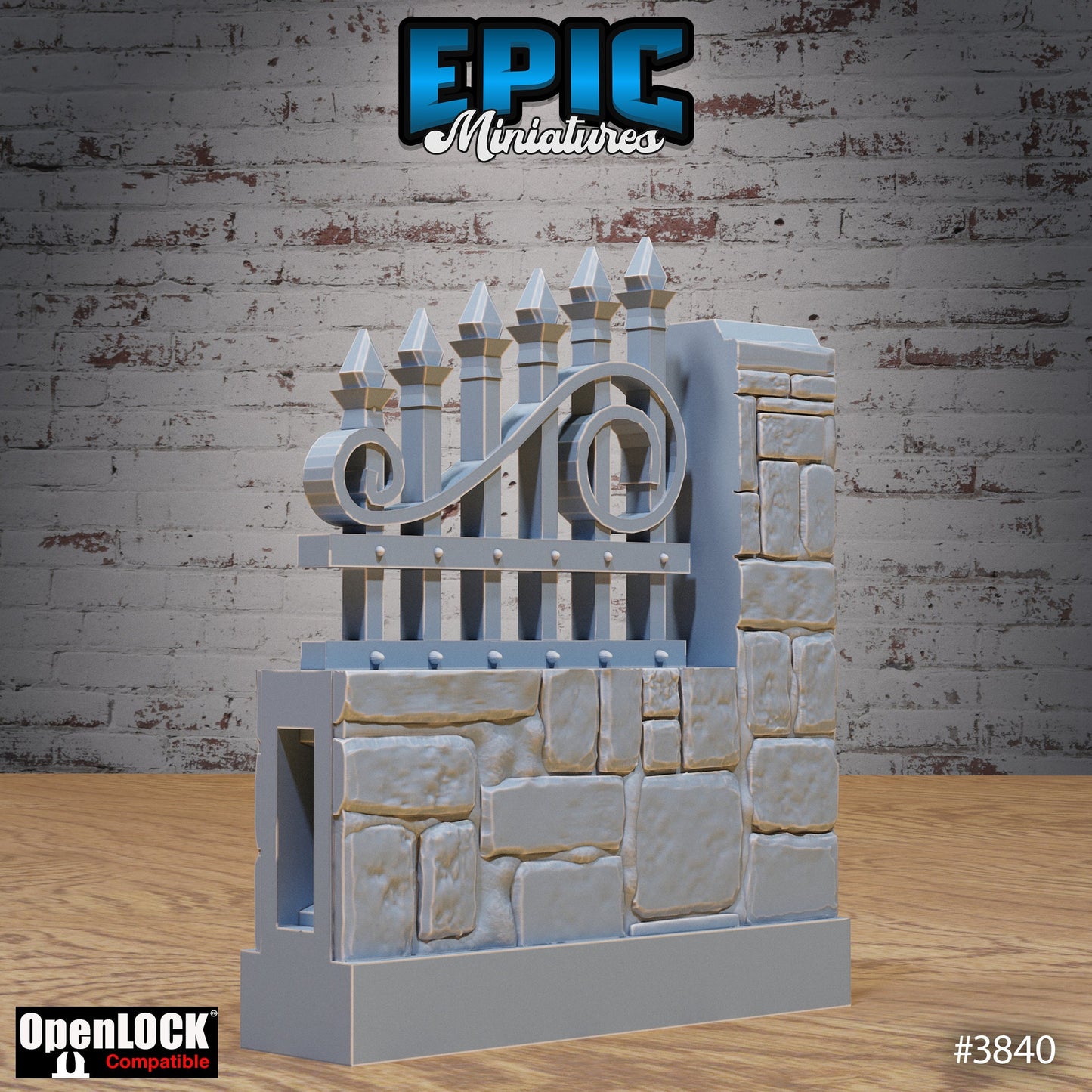 Modular Graveyard Tiles, Fences & Gates Set (OpenLock) - Epic Miniatures