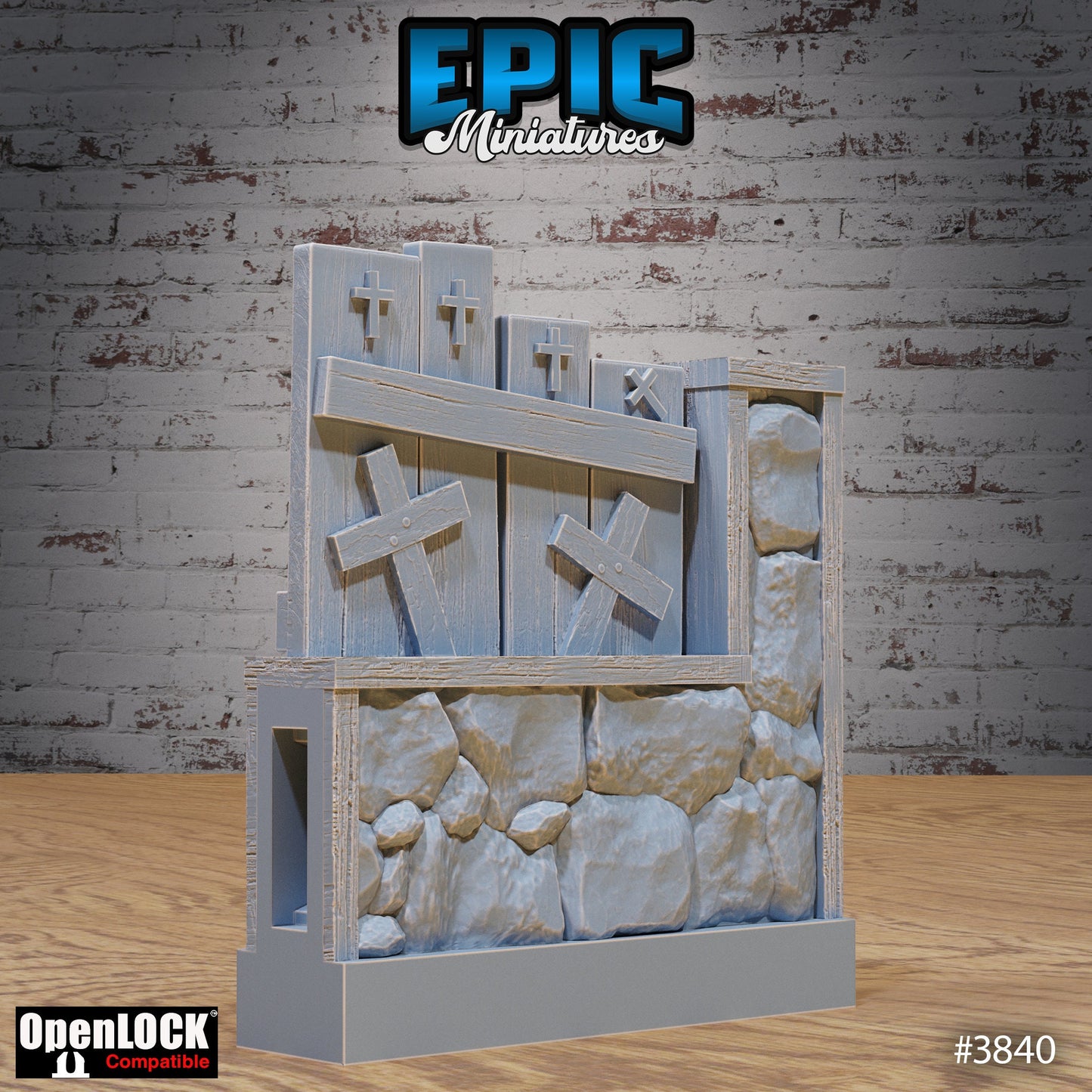 Modular Graveyard Tiles, Fences & Gates Set (OpenLock) - Epic Miniatures