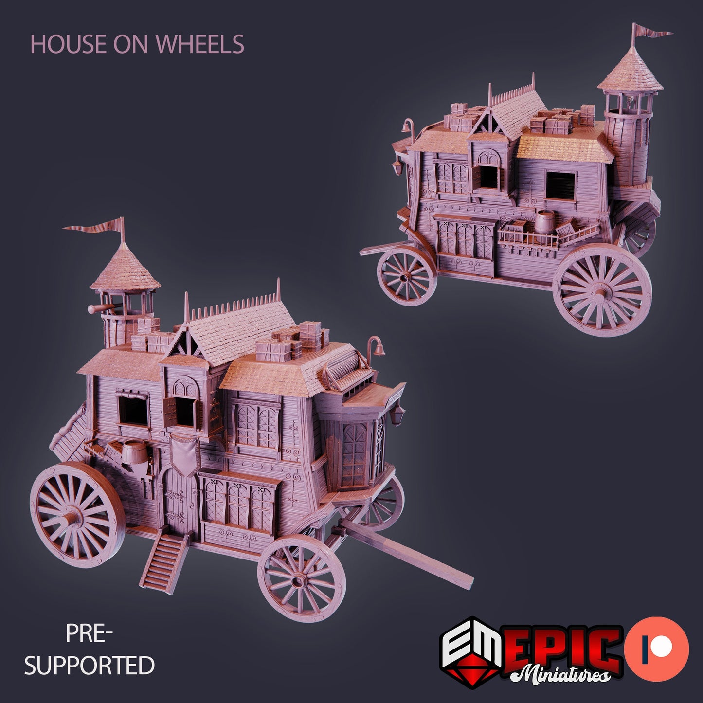 House on Wheels, Playable Terrain Piece - Epic Miniatures