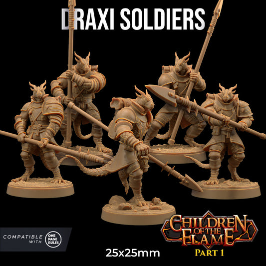 Draxi Soldier - Spears (5 Variants Available) - Dragon Trapper's Lodge