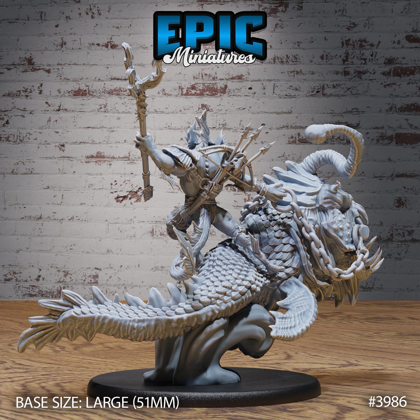 Merfolk Champion (3 Variants Available) - Epic Miniatures