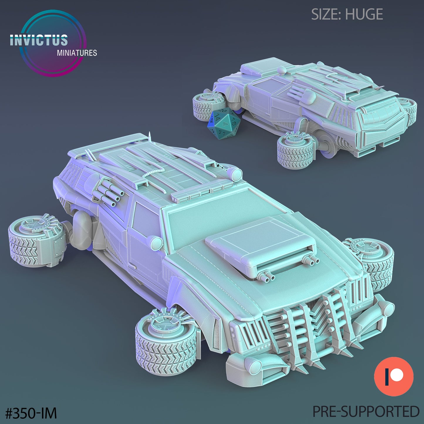 Cyber Police Car (2 Variants Available) - Invictus Miniatures