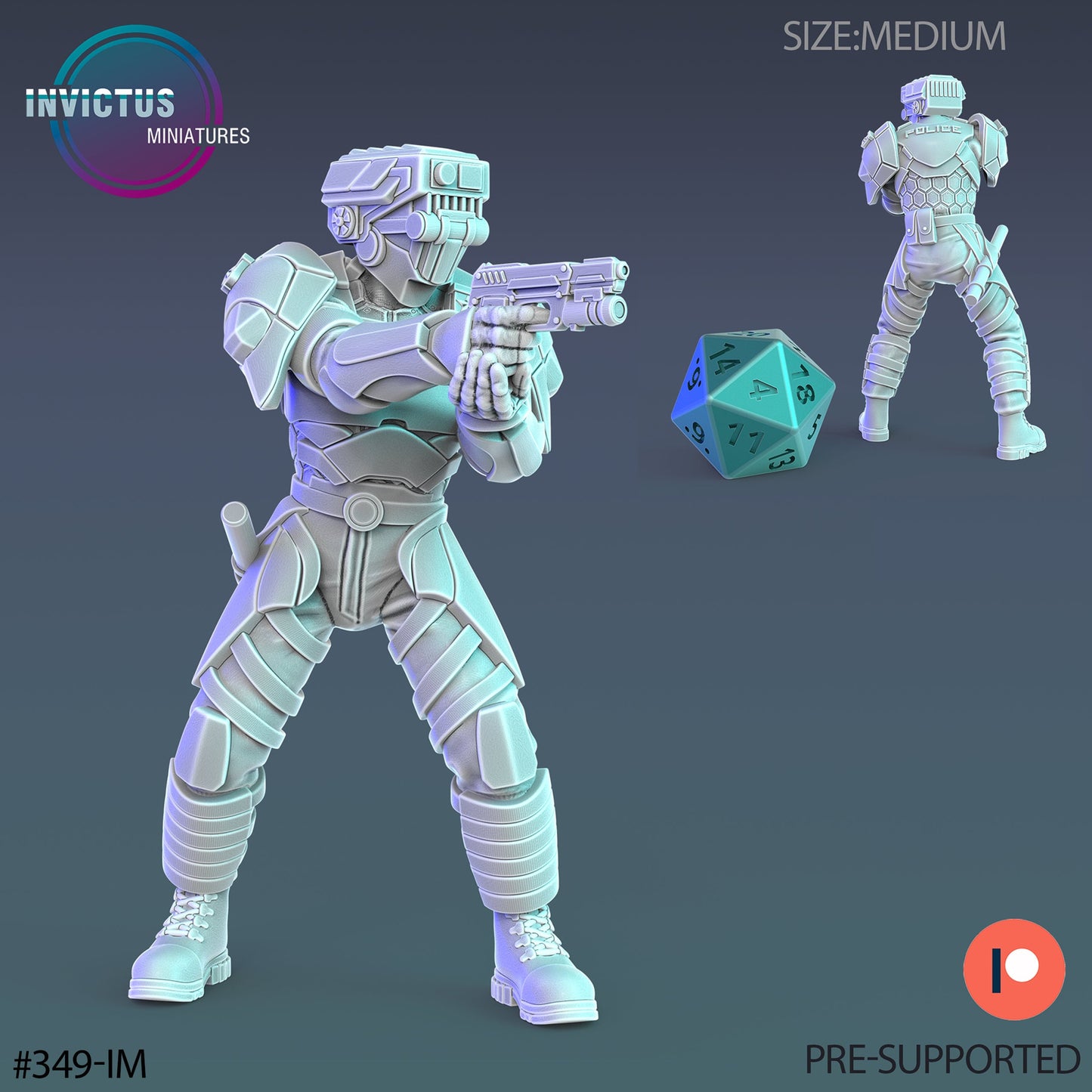 Cyber City Police - Robots (4 Variants Available) - Invictus Miniatures