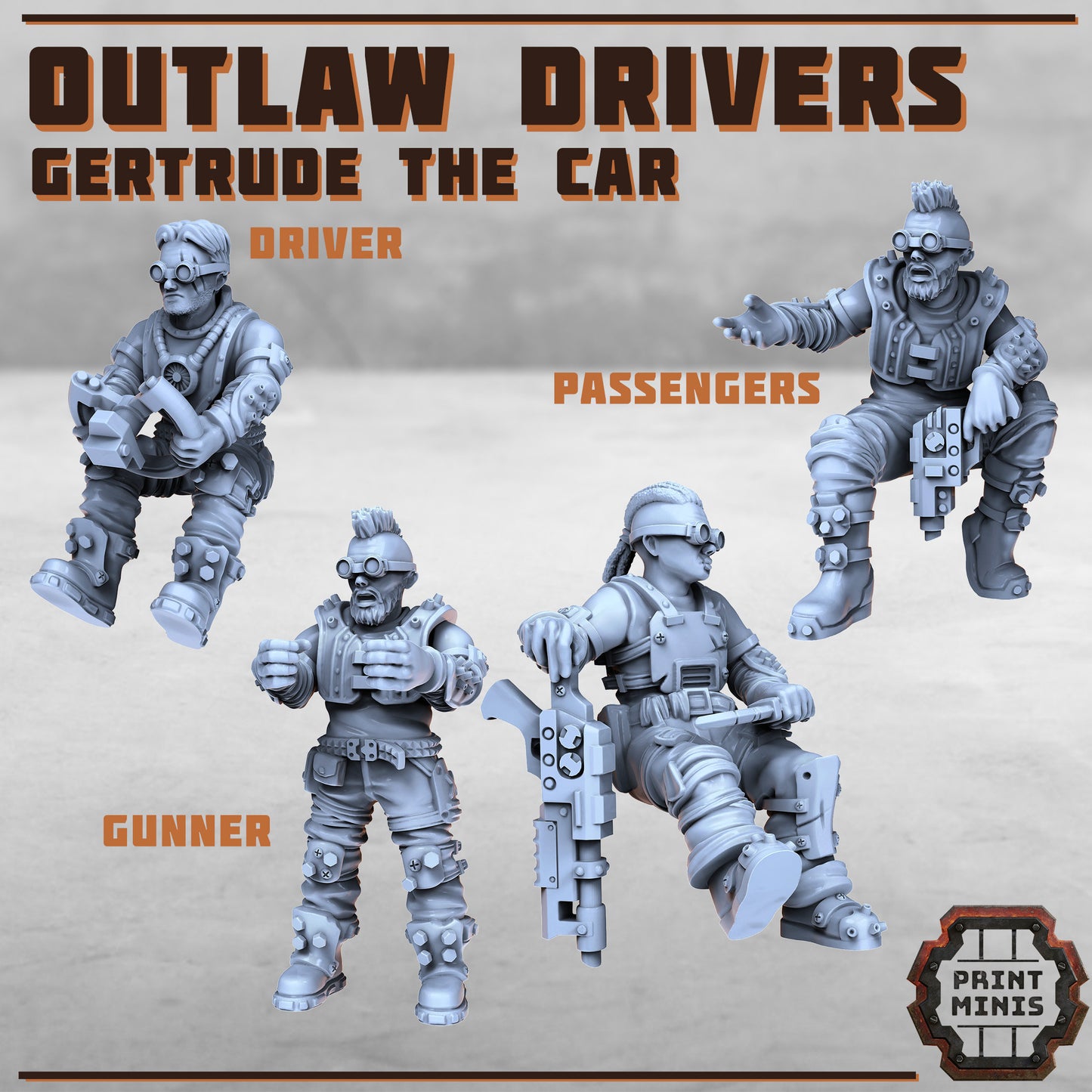 Outlaw Drivers (4 Variants Available) - Print Minis