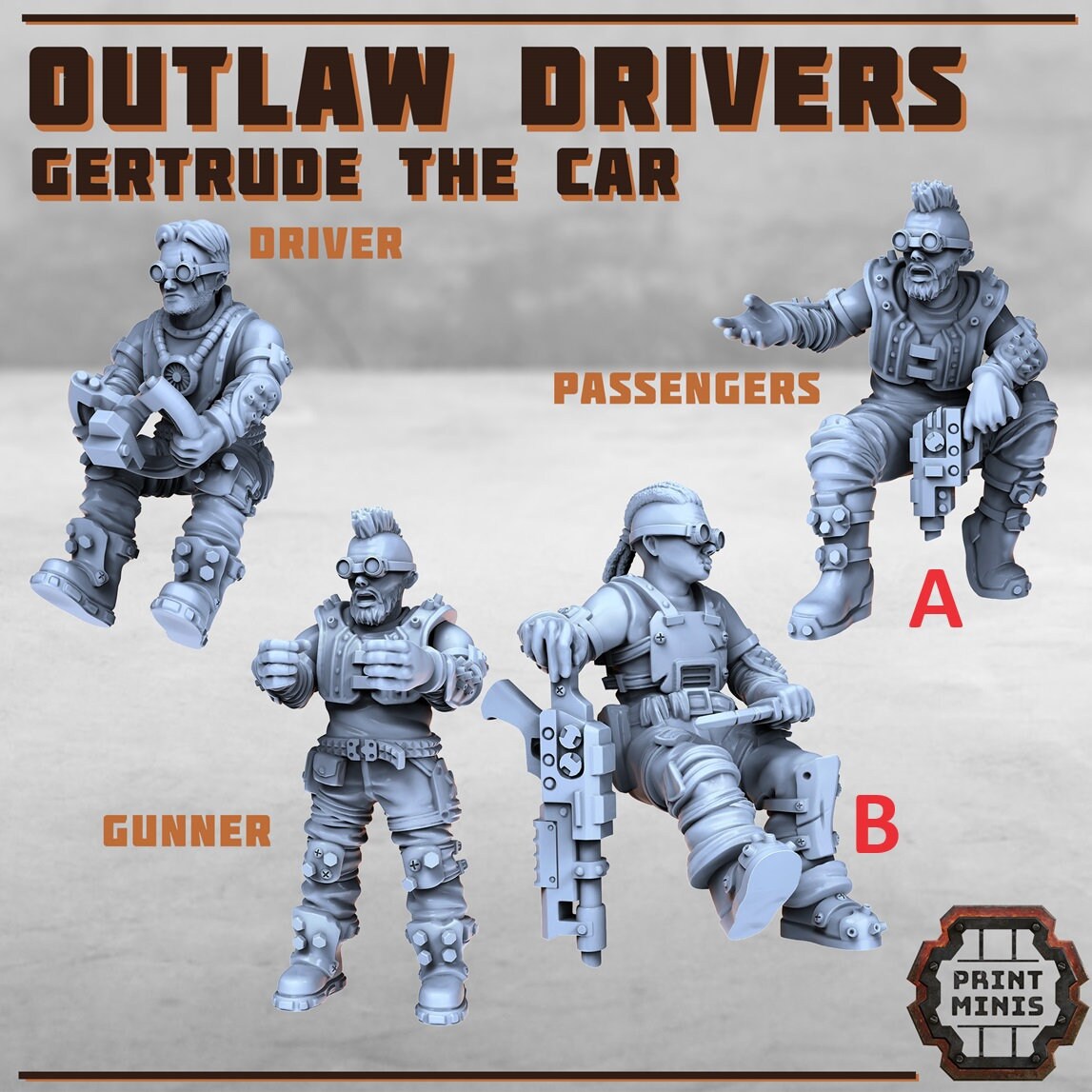 Outlaw Drivers (4 Variants Available) - Print Minis