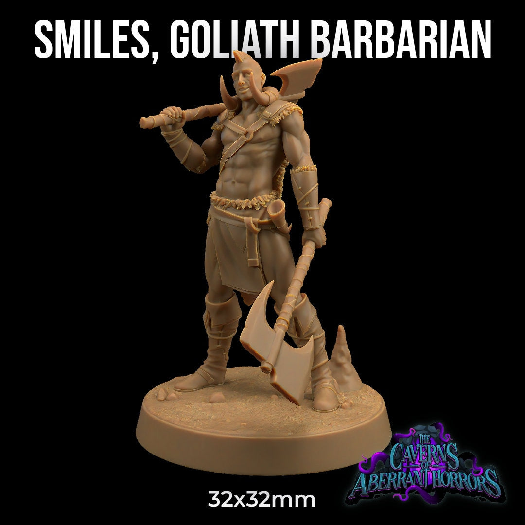 Smiles, Goliath Barbarian (2 Variants Available) - Dragon Trapper's Lodge