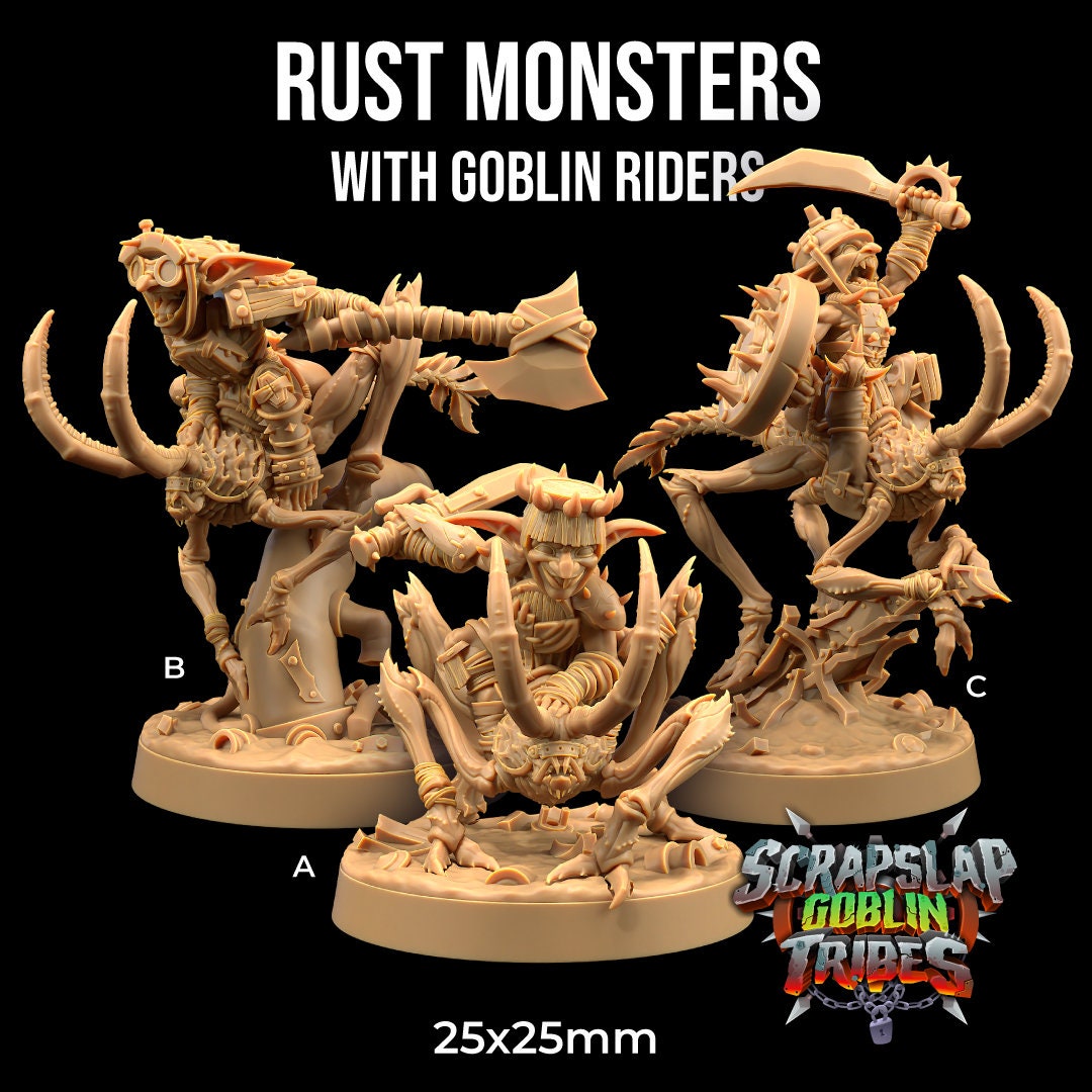 Goblins riding Rust Monsters (3 Variants Available) - Dragon Trapper's Lodge