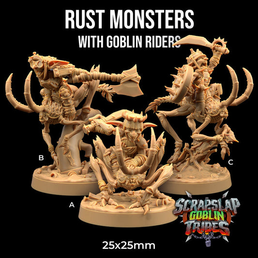 Goblins riding Rust Monsters (3 Variants Available) - Dragon Trapper's Lodge